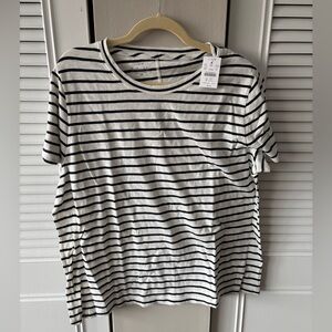 J. Crew Black and White Striped Top